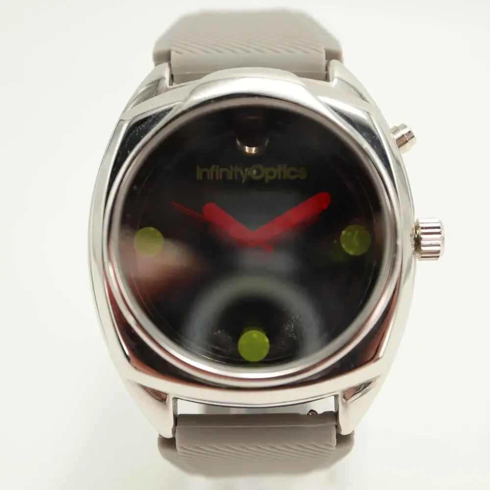 Can You Imagine Infinity Optics Mirror Black Light 45mm Watch Retro WORKING